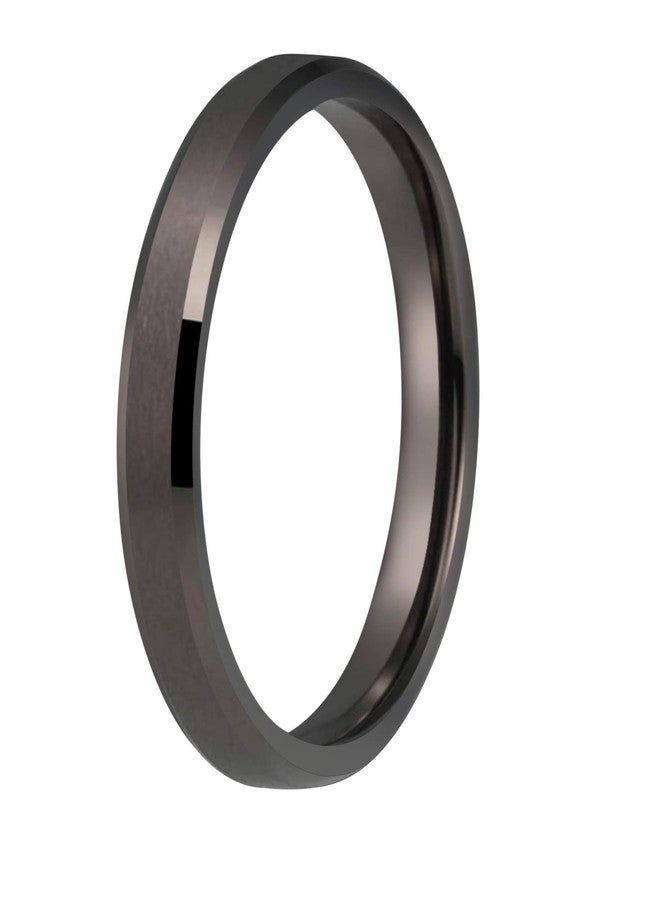 CROWNAL 2mm Thin Gunmetal Tungsten Wedding Couple Bands Rings Women Matte Brushed Finish Engraved I Love You Size 4 To 10 (2mm Gunmetal,9) - Image 3